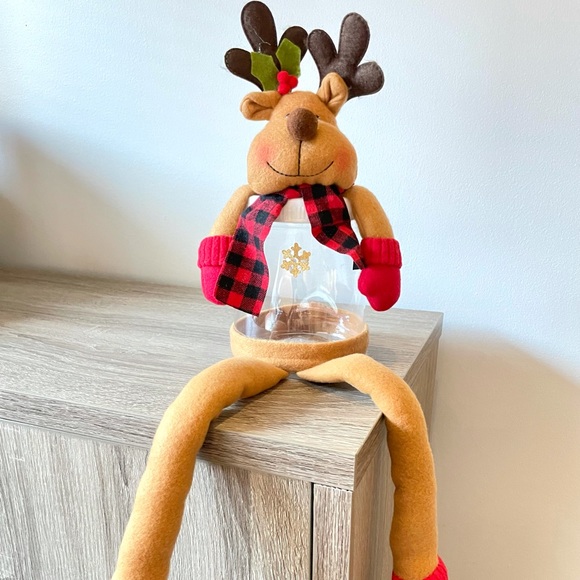 Fun Christmas Moose Cookie Jar Holidays Home Decor NWOT - Great Gift - Picture 10 of 13